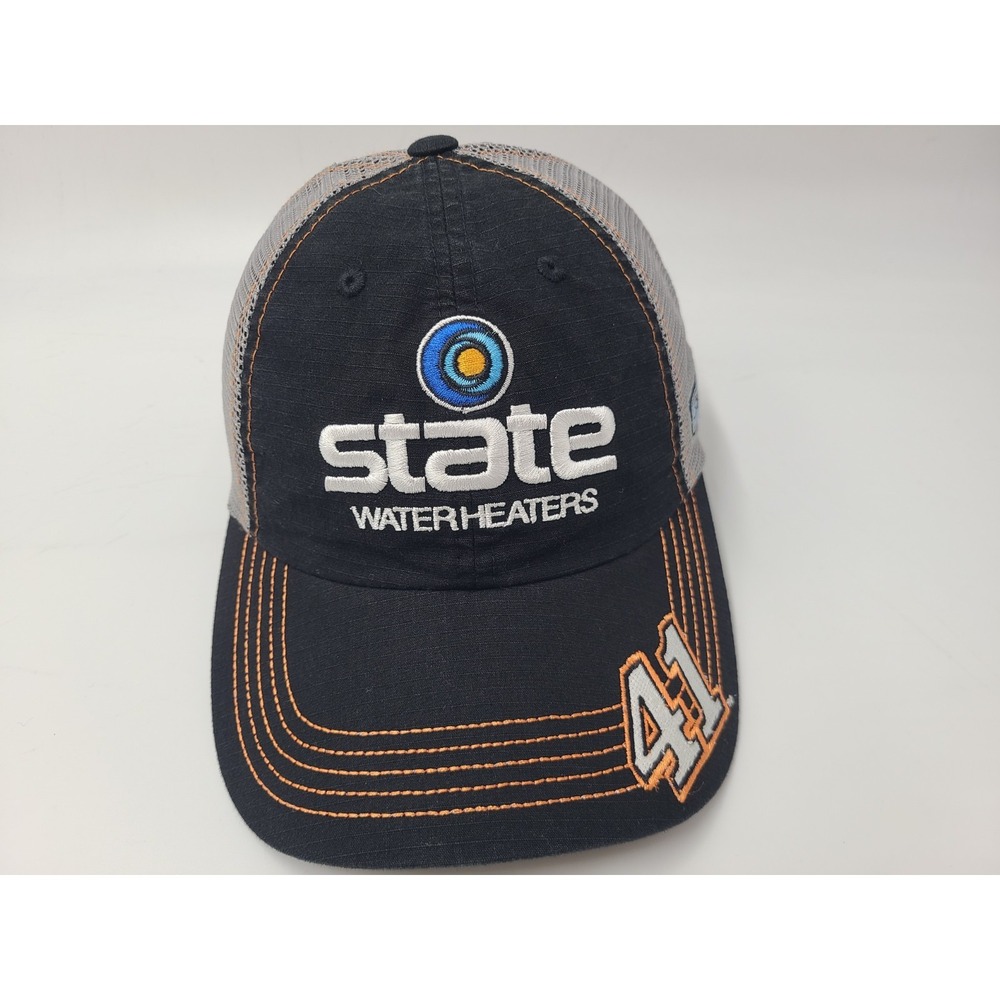 Kurt Busch #41 State Water Heaters Mesh Trucker Adjustable Hat Cap NASCAR Black